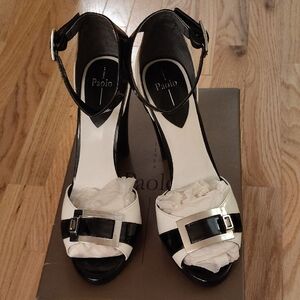Paolo Black and White Heels Elegant Design